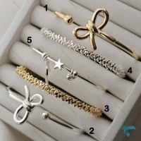 بنگل های طرح پاپیون و خاویاری Bracelet-8462-L