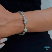 دستبند زنانه تمام نقره ای Bracelet-8472-L