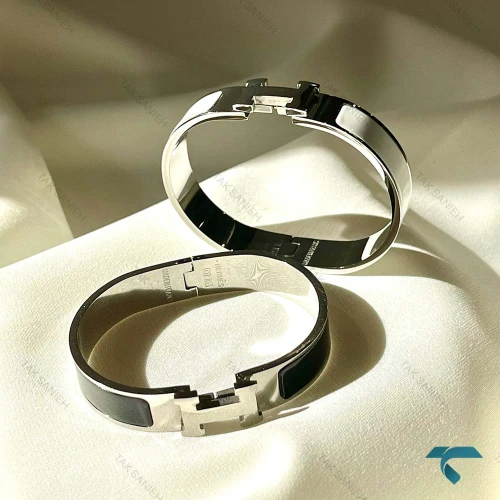 دستبند هرمس میناکاری نقره ای Hermes-8488-L