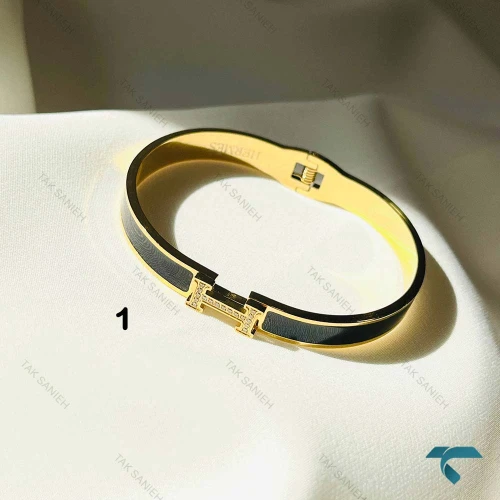 دستبند هرمس میناکاری نگین دار Hermes-8490-L