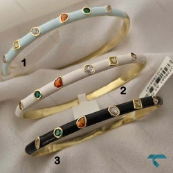 دستبند میناکاری نگین دار MinaKari-8497-L