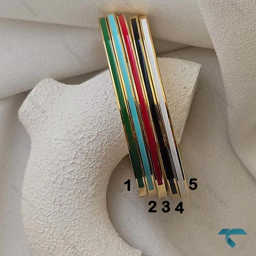 دستبند میناکاری رنگی طلایی MinaKari-8509-L