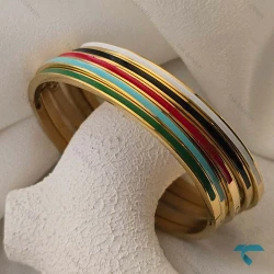 دستبند میناکاری رنگی طلایی MinaKari-8509-L