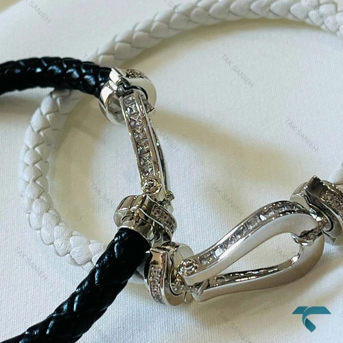 دستبند امگا سفید مشکی Omega-8512-L