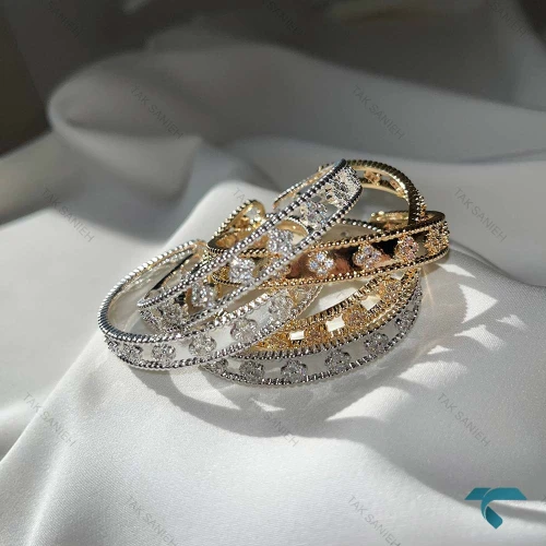 دستبند ونکلیف طرح طلا VanCleef-8522-L