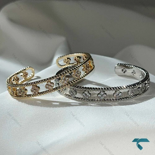 دستبند ونکلیف طرح طلا VanCleef-8522-L