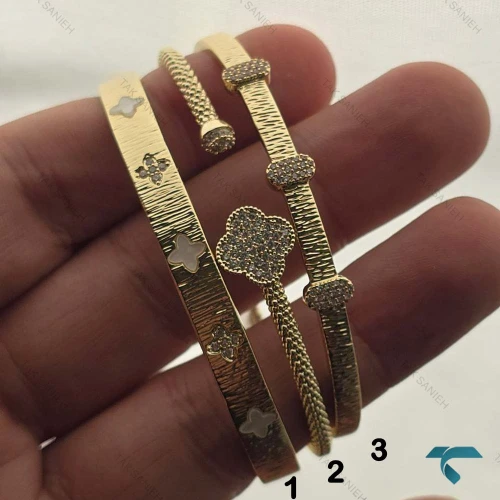 بنگل ونکلیف نگین دار طلایی VanCleef-8523-L