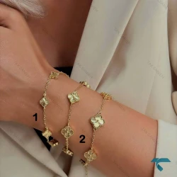 دستبند ونکلیف طلایی دو سایز VanCleef-8525-L