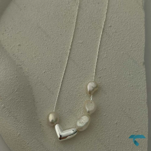 گردنبند قلب و مروارید GhardanBand-8529-L