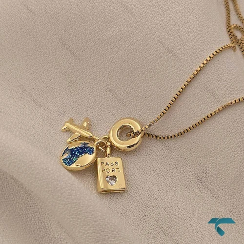 گردنبند طلایی جهانگردی GhardanBand-8531-L