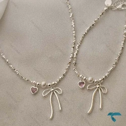 گردنبند قلب و پاپیون GhardanBand-8534-L