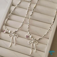 گردنبند قلب و پاپیون GhardanBand-8534-L