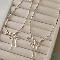 گردنبند قلب و پاپیون GhardanBand-8534-L