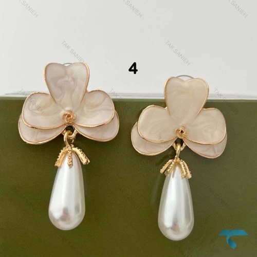 گوشواره میناکاری طرح گل Ghoshvareh-8543-L