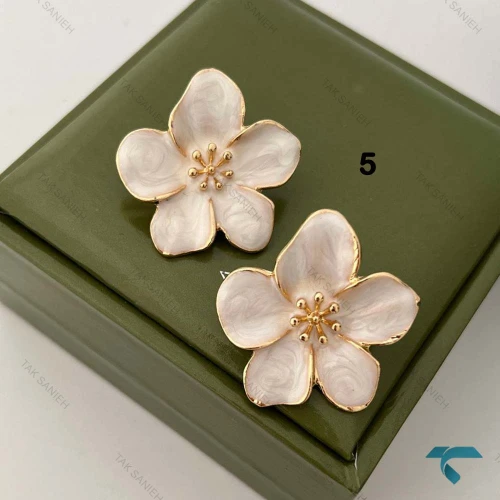 گوشواره میناکاری طرح گل Ghoshvareh-8543-L