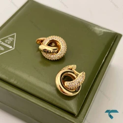 گوشواره طلایی نگین دار طرح سلین Ghoshvareh-8545-L