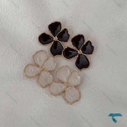 گوشواره میناکاری گل رنگبندی Ghoshvareh-8557-L