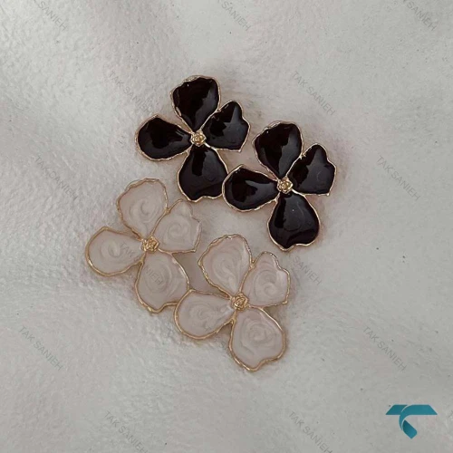 گوشواره میناکاری گل رنگبندی Ghoshvareh-8557-L