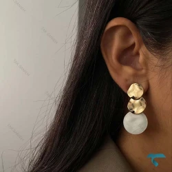 گوشواره سفید طلایی Ghoshvareh-8559-L