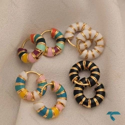 گوشواره میناکاری گرد Ghoshvareh-8560-L