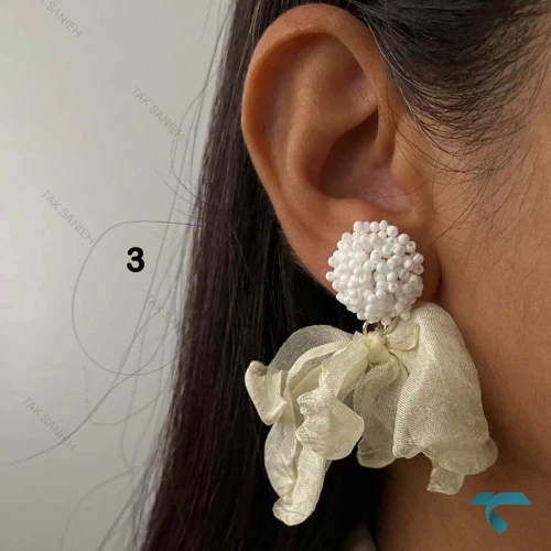 گوشواره پارچه ایی طرح گل Ghoshvareh-8561-L