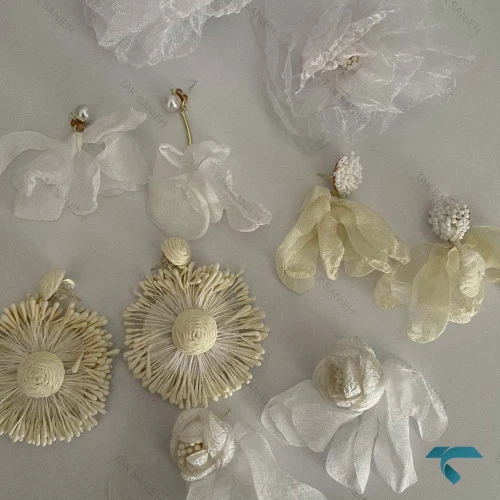گوشواره پارچه ایی طرح گل Ghoshvareh-8561-L