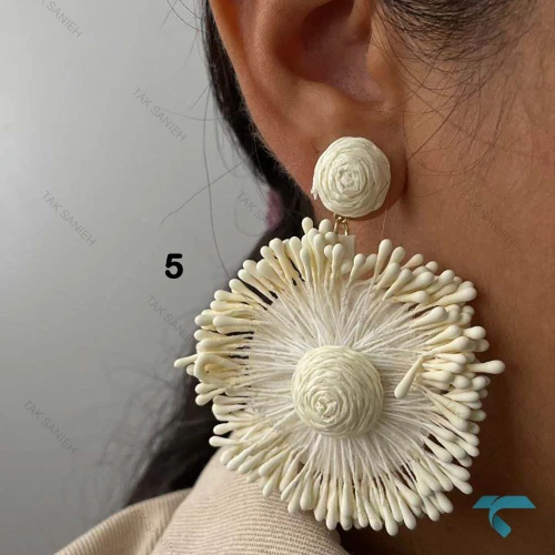 گوشواره پارچه ایی طرح گل Ghoshvareh-8561-L