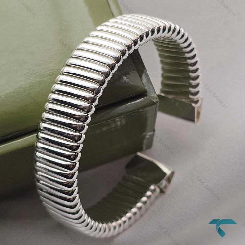 بنگل نقره ایی شیاردار Bracelet-8660-L
