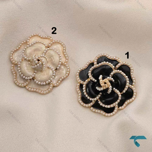 گلسینه کرم و مشکی مرواریدی شنل GolSineh-8907-L