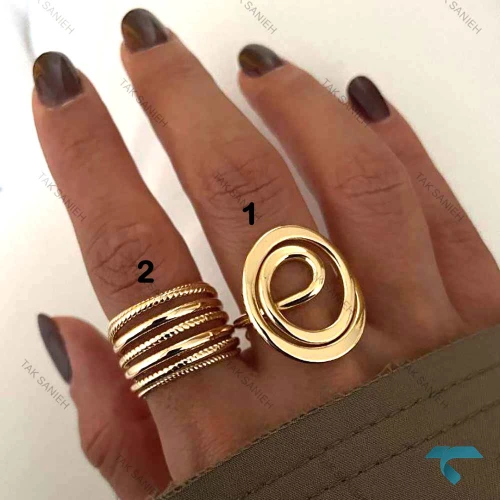 انگشتر طلایی طرحدار Ring-8665-L