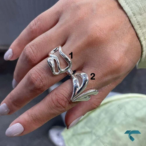 انگشتر نقره ایی طرح دار Ring-8691-L