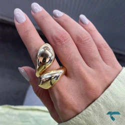 انگشتر طلایی طرح قطره Ring-8908-L