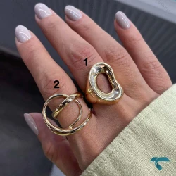 انگشتر طلایی طرح گرد Ring-8909-L