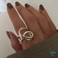 انگشتر نقره ایی پیچی Ring-8655-L