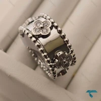 انگشتر ون کلیف طلایی و نقره ایی Ring-8656-L