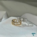 انگشتر ون کلیف طلایی و نقره ایی Ring-8656-L