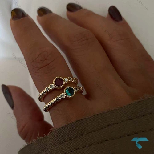 انگشتر تک نگین طلایی Ring-8669-L