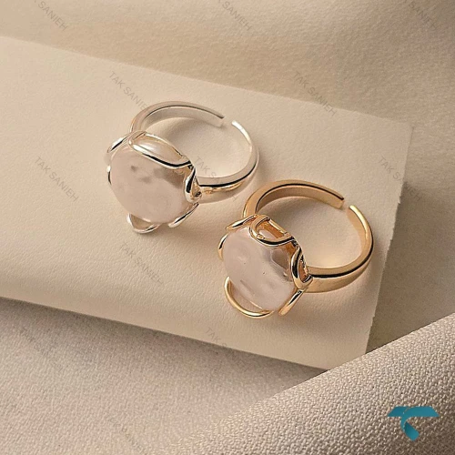 انگشتر نگین صدفی گرد Ring-8674-L