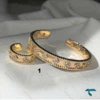  ست دستبند و انگشتر ونکلیف طلایی و نقره ایی Set-8696-L