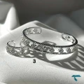 ست دستبند و انگشتر ونکلیف طلایی و نقره ایی Set-8696-L