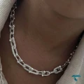 ست دستبند و گردنبند تیفانی نقره ایی Set-8702-L