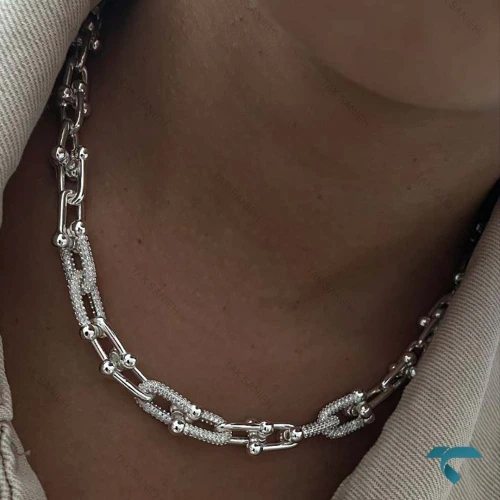 ست دستبند و گردنبند تیفانی نقره ایی Set-8702-L