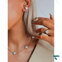 ست دستبند و گردنبند ونکلیف صدفی طلایی Set-8704-L