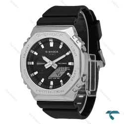 ساعت جیشاک GM-2100 مردانه نقره ای مشکی GShock-8716-G