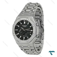 ساعت جیشاک GA-B2100 مردانه نقره ای صفحه مشکی GShock-8719-G