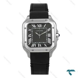 ساعت زنانه کارتیر Santos De Cartier مشکی قاب سیلور Cartier-7307-L