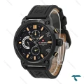 ساعت مردانه نیوی فورس NF9068 مشکی بندچرم ایندکس کرمی NaviForce-7334-G