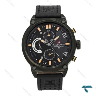 ساعت مردانه نیوی فورس NF9068 مشکی بندچرم ایندکس کرمی NaviForce-7334-G