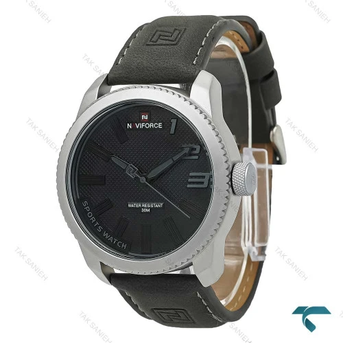 ساعت مردانه نیوی فورس NF9202 طوسی بند جیر NaviForce-7340-G