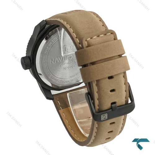 ساعت مردانه نیوی فورس NF9202 بند جیر نسکافه ای NaviForce-7341-G